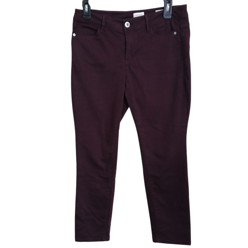 J.jill Women's Authentic Fit Denim Slim  Ankle Length Eggplant Purple Jeans 6p